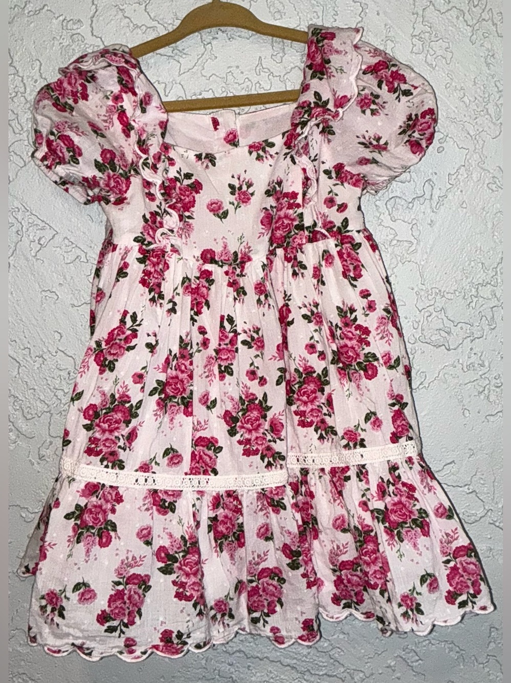 Cupcakes and Cashmere Pink Floral Ruffle-Trim Girls' Dress
